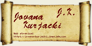 Jovana Kurjački vizit kartica